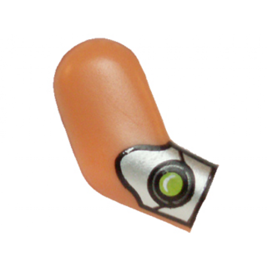 Arm, Right with Silver Gauntlet with Lime Jewel Pattern