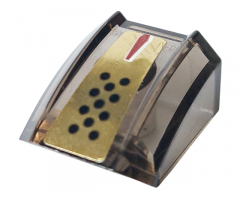 Slope, Curved 2 x 2 Lip with Black Dots and Red Stripe on Gold Pattern (Sticker) - Set 7714