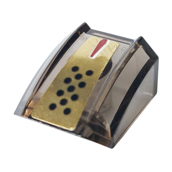 Slope, Curved 2 x 2 Lip with Black Dots and Red Stripe on Gold Pattern (Sticker) - Set 7714