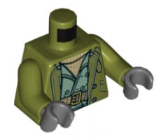 Torso Jacket over Sand Green Vest with Belt Pattern (Steve Trevor) / Olive Green Arms / Dark Bluish Gray Hands