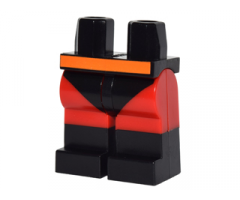 Hips and Red Legs with Black Leotard and Boots and Orange Belt Pattern
