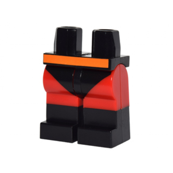 Hips and Red Legs with Black Leotard and Boots and Orange Belt Pattern