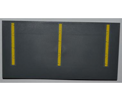 Tile 8 x 16 with Bottom Tubes on Edges with 3 Yellow Lines Pattern (Stickers) - Set 8186