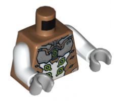 Torso Armor, Silver Plates with Black '25', White Front Panel with 4 Lime Circles Pattern / White Arms / Light Bluish Gray Hands
