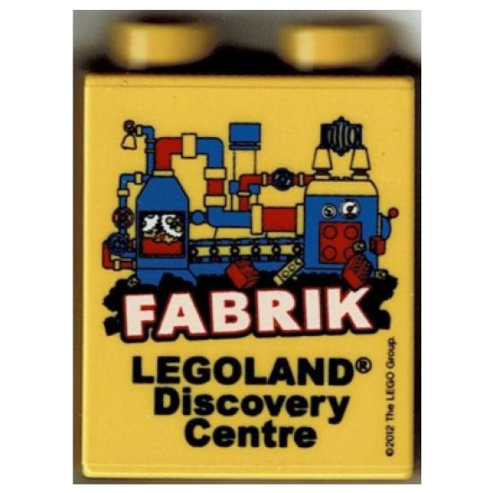 Duplo, Brick 1 x 2 x 2 with Legoland Discovery Centre FABRIK 2012 Pattern 2
