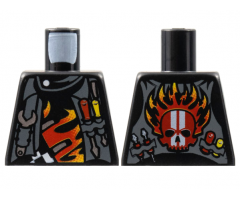 Torso World Racers - Vest and Tools on Front, Skull and Flames on Back Pattern