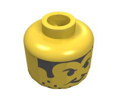 Minifigure, Head Moustache Thin, Stubble and Sideburns Pattern - Blocked Open Stud
