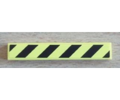 Tile 1 x 6 with Black and Yellow Danger Stripes Pattern (Sticker) - Set 8424