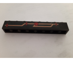 Brick 1 x 8 with Steam Pipes Pattern Model Left Side (Sticker) - Set 3225