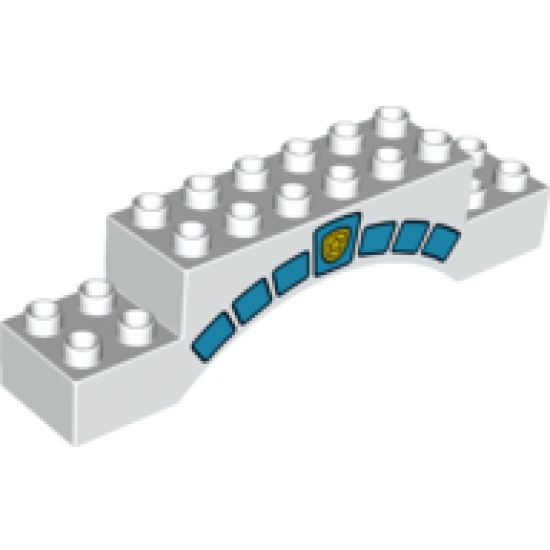 Duplo, Brick 2 x 10 x 2 Arch with Stonework and Yellow Star Badge Pattern