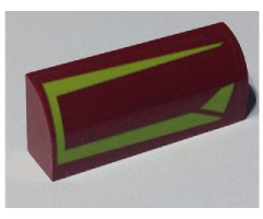 Slope, Curved 1 x 4 x 1 1/3 with Lime Lines Pattern Model Left Side (Sticker) - Set 7751