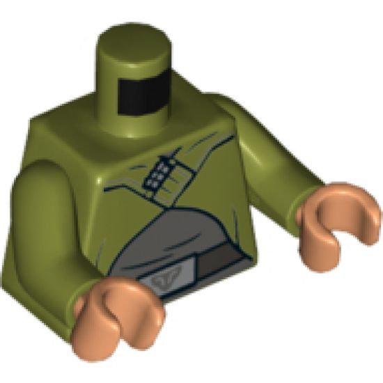 Torso SW Cloak with Dark Bluish Gray Shirt and Silver Belt Pattern / Olive Green Arms / Nougat Hands