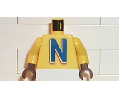 Torso Nesquik Bunny Large 'N' Pattern / Yellow Arms / Brown Hands