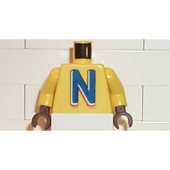 Torso Nesquik Bunny Large 'N' Pattern / Yellow Arms / Brown Hands