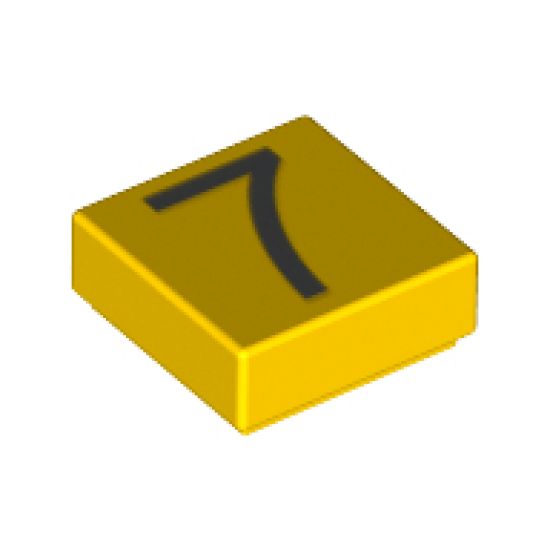 Tile 1 x 1 with Silver Number 7 Pattern