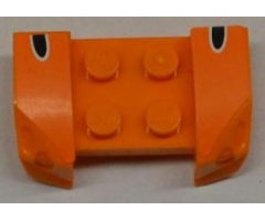 Vehicle, Mudguard 2 x 4 with Headlights Overhang with Black Dot White Outlined on Orange Background on Both Sides Pattern (Stickers) - Set 8125