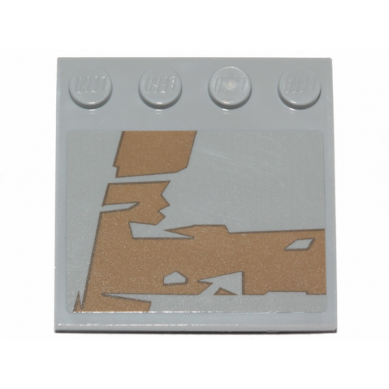 Tile, Modified 4 x 4 with Studs on Edge with Dark Tan Tattered Stripes Pattern Model Left Side (Sticker) - Set 75292