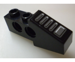 Technic Slope Short (Wing Front) with Dark Gray Tread Plate Pattern (Sticker) - Set 8215
