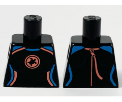 Torso Female Wetsuit, Coral and Dark Azure Trim and Turtle Logo Pattern