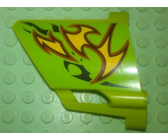 Technic, Panel Fairing #23 Large Short, Small Hole, Side B with Yellow Flames Pattern (Sticker) - Set 8649