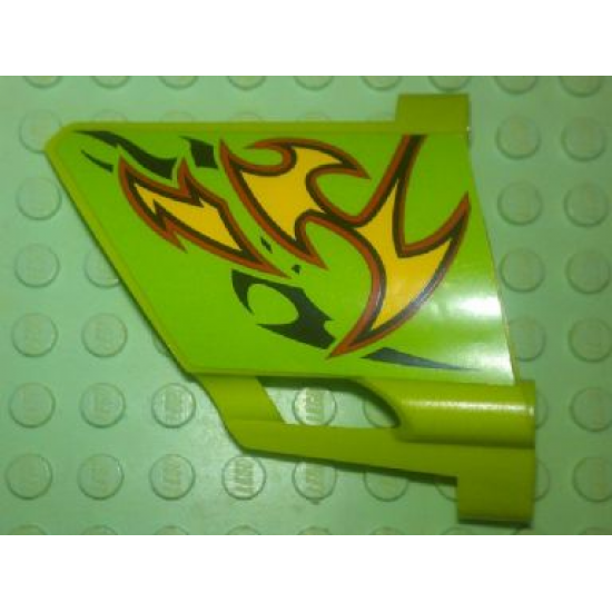 Technic, Panel Fairing #23 Large Short, Small Hole, Side B with Yellow Flames Pattern (Sticker) - Set 8649