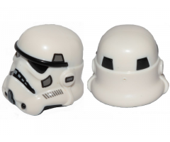 Minifigure, Headgear Helmet SW Stormtrooper, Dual Molded, White with Dark Bluish Gray Marks and Black Squares on Back Pattern