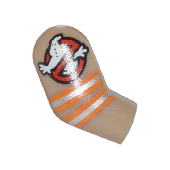 Arm, Right with Ghostbusters Logo and Orange and Silver Stripes Pattern