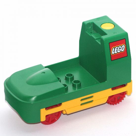 Duplo, Train Passenger Locomotive Base with Yellow Battery Compartment, Red Wheels