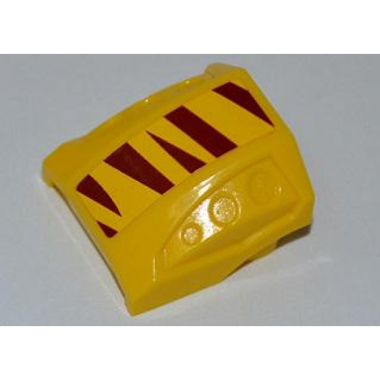 Slope, Curved 2 x 2 with 3 Side Ports Recessed with Dark Red Tiger Stripes Pattern (Sticker) - Set 5887