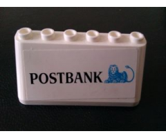Windscreen 2 x 6 x 2 with 'POSTBANK' on White Background Pattern (Sticker) - Set 880002-2 (in Combination with Sets 3308 / 3309)