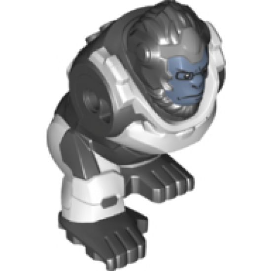 Body Giant, Gorilla with White Armor and Sand Blue Face with Glasses Pattern