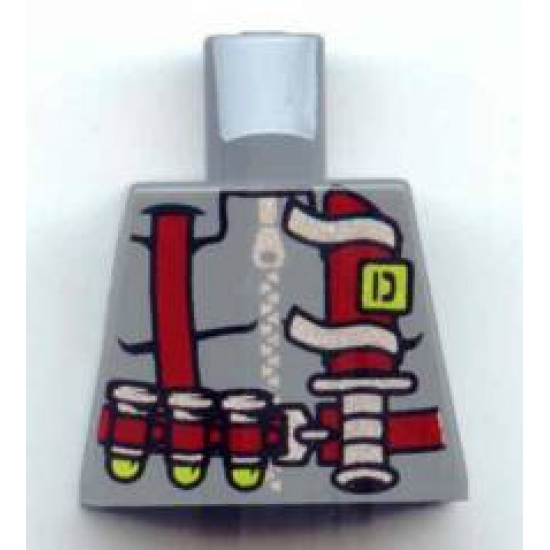 Torso Dino Vest with Dark Red Harness, 3 Bullets and Knife Pattern