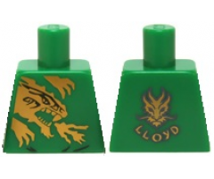 Torso Ninjago Gold Dragon Front and Gold Dragon and 'LLOYD' Back Pattern