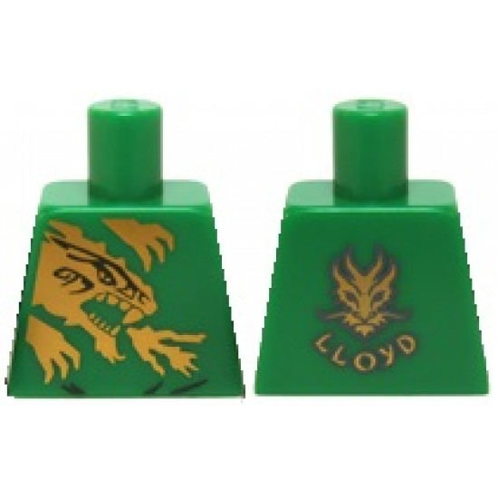 Torso Ninjago Gold Dragon Front and Gold Dragon and 'LLOYD' Back Pattern