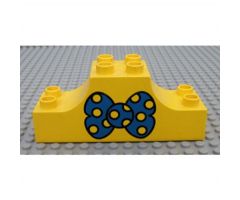 Duplo, Brick 2 x 6 x 2 Curved Ends with Bow Tie Pattern