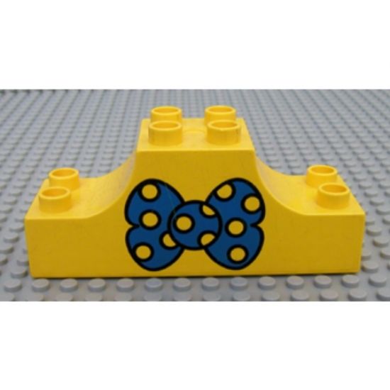 Duplo, Brick 2 x 6 x 2 Curved Ends with Bow Tie Pattern