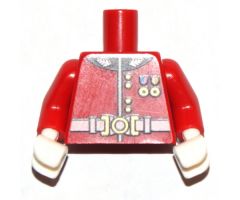 Torso Royal Guard Uniform with Gold Buttons, Medals and White Belt Pattern / Red Arms / White Hands