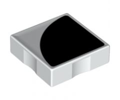 Duplo, Tile 2 x 2 with Shape Black Quarter Circle Pattern