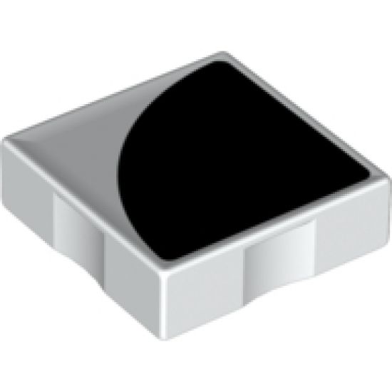 Duplo, Tile 2 x 2 with Shape Black Quarter Circle Pattern