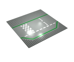 Baseplate, Road 32 x 32 3 Lane with Race Track Checkered Pattern