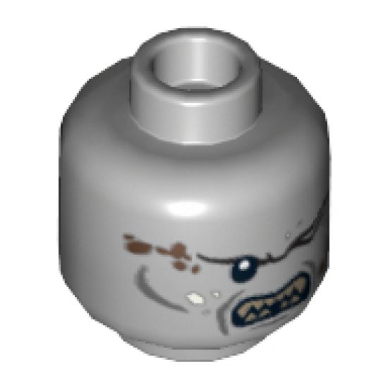 Minifigure, Head PotC Maccus Barnacles, One Eye Closed and Pointed Teeth Pattern - Hollow Stud