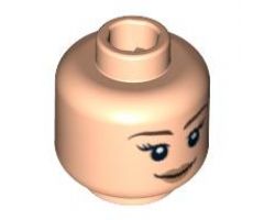Minifigure, Head Dual Sided Female Smile / Annoyed Pattern - Blocked Open Stud