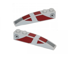 Slope, Curved 6 x 1 with Dark Red Stripes and SW Republic Pattern on Both Sides (Stickers) - Set 75012