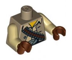 Torso Cowboy, Dark Tan Vest, Tan Shirt, Bandolier and Silver Buckle Pattern / Tan Arms / Reddish Brown Hands