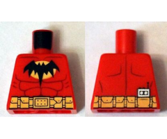 Torso Batman Logo on Light Orange Oval with Muscles and Gold Belt Front and Back Pattern