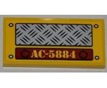 Tile 2 x 4 with Tread Plate, 4 Rivets and 'AC-5884' Pattern (Sticker) - Set 5884