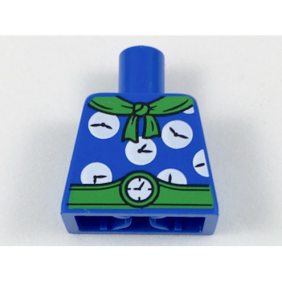 Torso with Green Scarf and Belt, 7 White Clocks Pattern