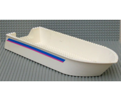 Boat Hull Unitary 52 x 16 x 5, Base with Blue and Red Stripes on Both Sides and 'Belville' on Back Pattern (Stickers) - Set 5848