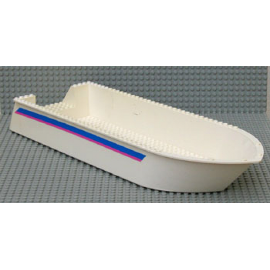 Boat Hull Unitary 52 x 16 x 5, Base with Blue and Red Stripes on Both Sides and 'Belville' on Back Pattern (Stickers) - Set 5848