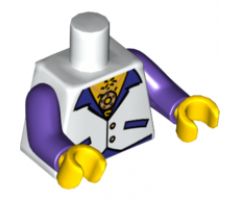 Torso Vest with Open Shirt, Medallion and Hairy Chest Pattern / Dark Purple Arms / Yellow Hands